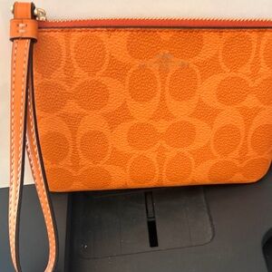 Coach Vibrant Orange Wristlet